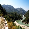 Alaknanda  flowing by the side of the road towards Srinagar