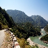 Alaknanda river and road in Uttarakhand