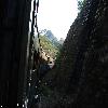 Train between walls