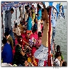 Godavari cruise service people taking breakfast on top of the launch