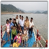 of travellers posing for photographs at Papi hills in RIver Godavari