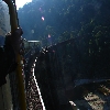 Train over a bridge