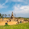 Shore temple at Mammalapuram by the side of Bay of Bengal