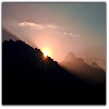 Sun peeping out from Himalaya
