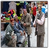 Group of old age people chit chatting in a street at Manali, Himachal Pradesh