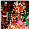 Chinese style statue with oil painting