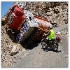 A lorry upside down - on the way to Leh