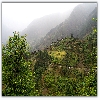 Himalayan mountains during rainy day