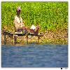 Man resting at Oxbow lake