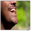 Person eating insect