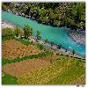 Chandra Bhaga river beside crops on the way to Udaipur