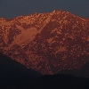 Orange color of Dhauladhar hill on sunset