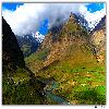 Valley, Chandra and Bhaga river confluence at Tandi near Keylong