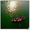 Boating in Bhimatal lake. One boat