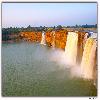 The side view of the chitrakoot waterfalls