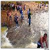 Taking bath in flowing water stream at Chaparai