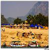 Huts for tourists from the river Godavari