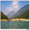 Tourist reach Kolluru by boat from Rajahmundry 