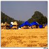 Huts and Godavari river