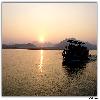 Sunset time and the launch on river godavari