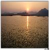 Sunset on river godavari 