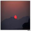 Sunset on hills of River godavari