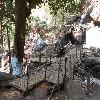 Bridge constructed by locals close to waterfall 