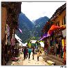 Market area with shops at Aru valley