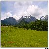 Mountains and green valley in Aru 