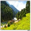 Travel bus on the way to Pahalgam