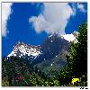 Snow capped mountains near Chandanwari at Pahalgam