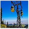 Cable cars hanging from the rope