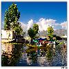 The bridge and road dividing Nageen Lake & Dal Lake
