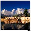 Houseboats anchored at the site of the Lake at Srinagar