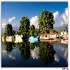 Line of Houseboats at Dal Lake Srinagar