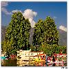 Houseboat and Shikara by the side of Dal Lake