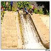 Water flowing down from terraces in Nishat Bagh 