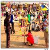 Selling toys, balloons and games at Juhu beach in Mumbai