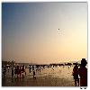 helicopter flying at Juhu beach 