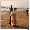 Juhu beach Mumbai , selling chips and snacks