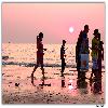 Sunset time at Juhu beach Mumbai 