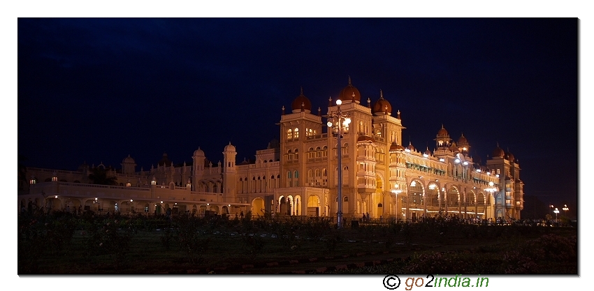 Mysore palace view in night