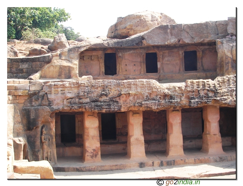 Two floors of caves at Udayagiri