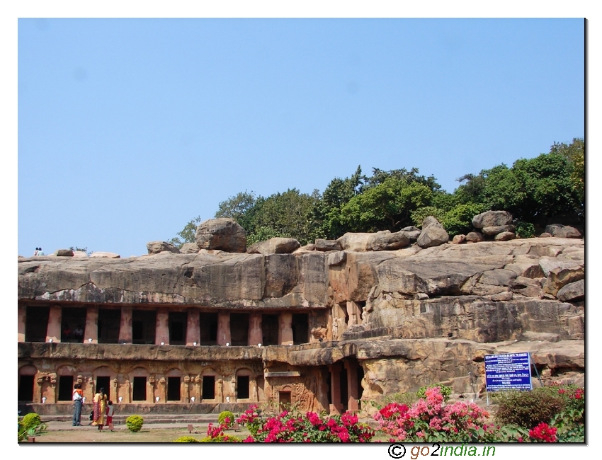Two floor rock cut caves at Udayagiri