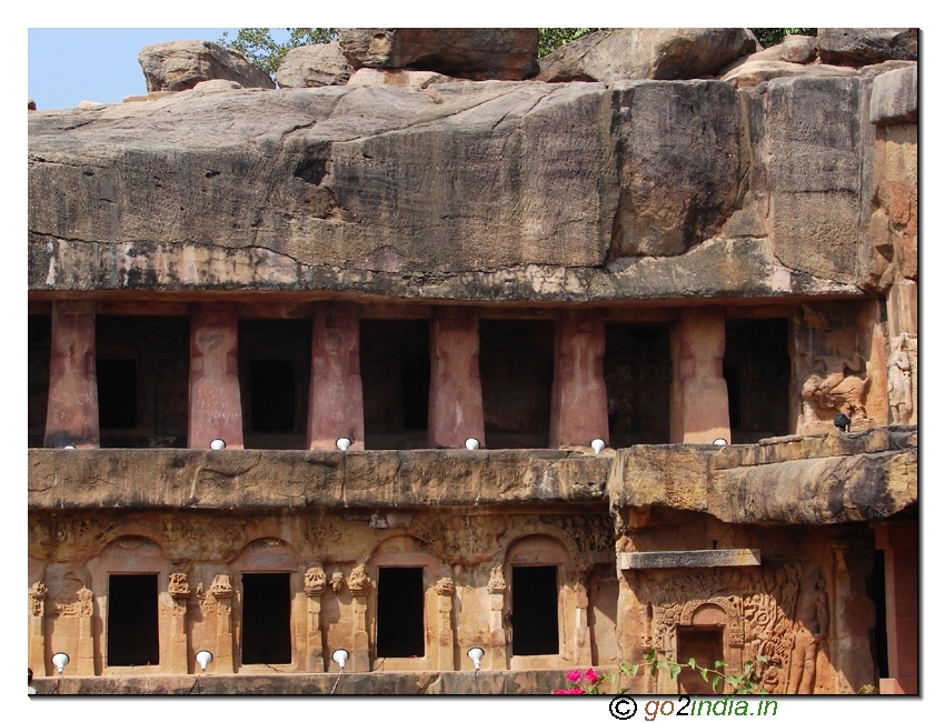 Two storyed caves with pillers