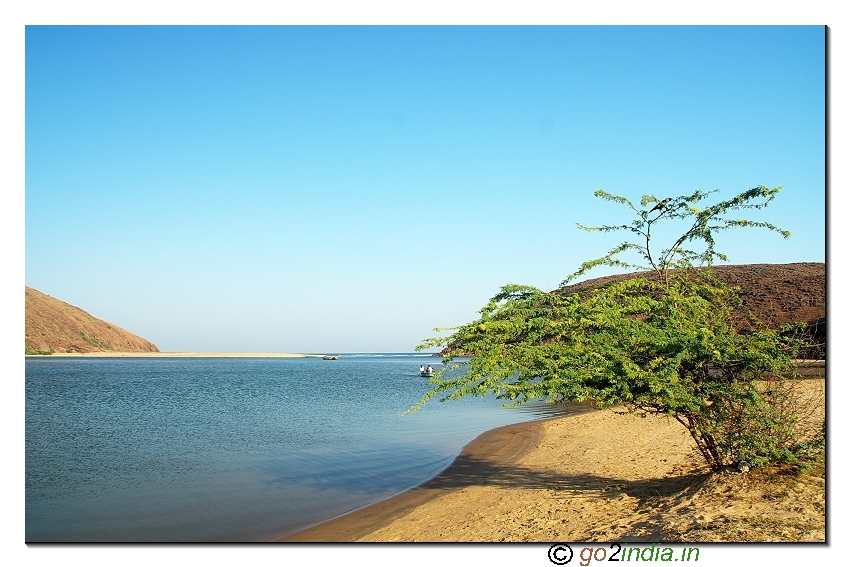 Water channel connecting to sea at Bangarammapalam Beach