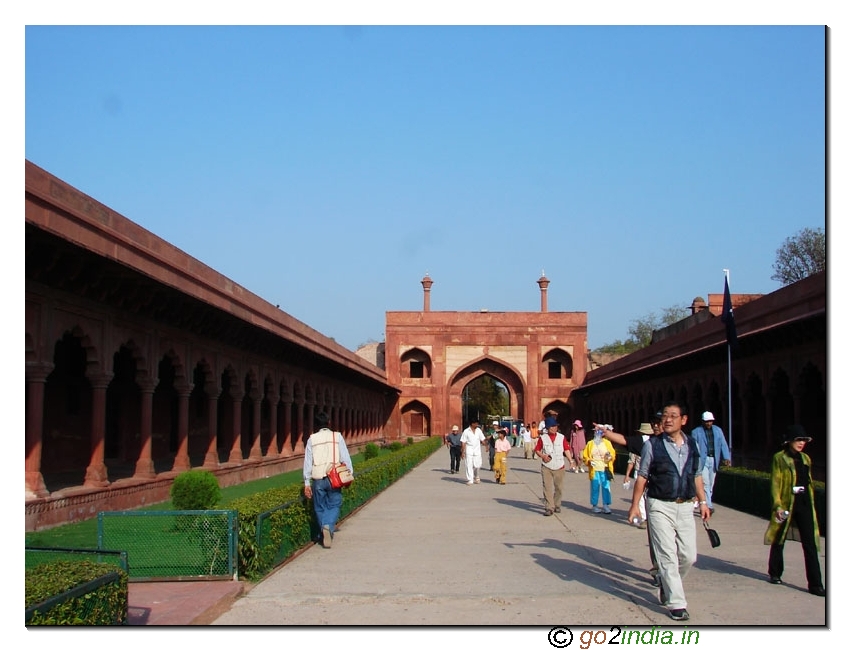 Entering Taj Mahal