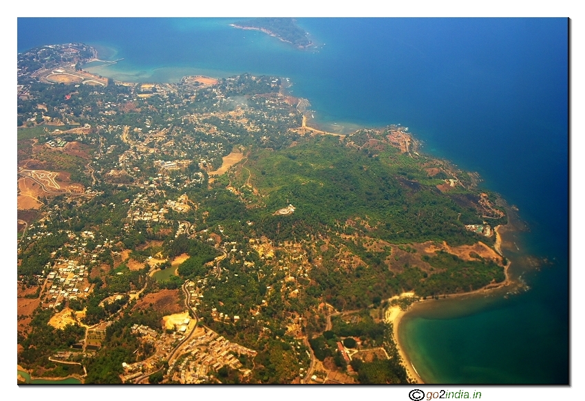 Andaman islands aerial view of Corbyn