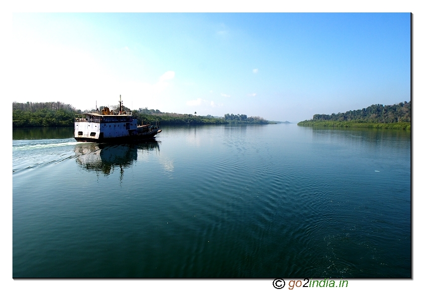 Ship crossing from Baratang jetty to Uttara jetty in Andaman