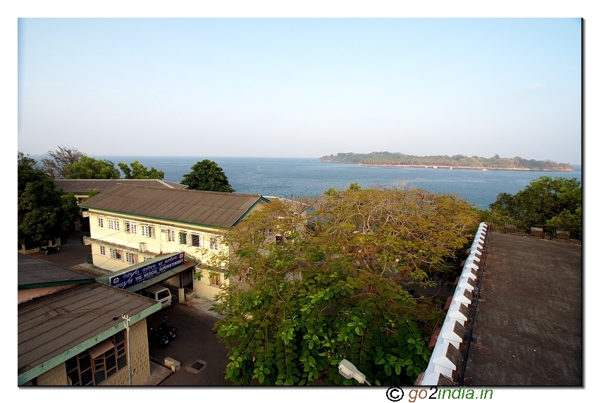 Andaman cellular jail beach view from top